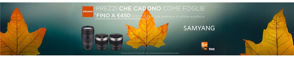 Sconto in cassa Samyang ottobre 2024 (01/10 - 31/10) | Riflessishop.com