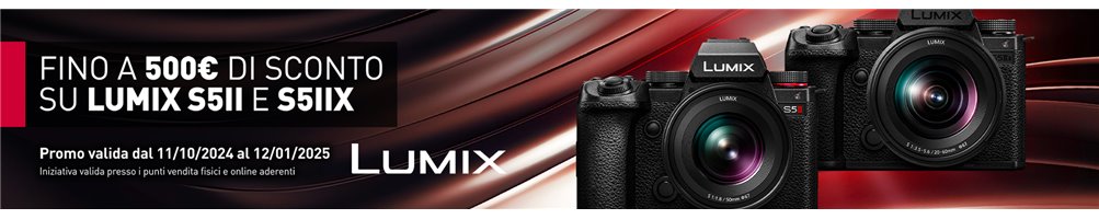 Sconto in cassa Panasonic Lumix S5 II e S5 IIX (11/10 - 08/01) | Riflessishop.com