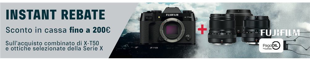 Sconto in cassa Fujifilm X-T50 + ottica (01/02 - 31/03) | Riflessishop.com